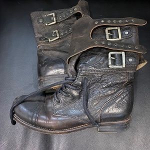 All Saints Brown Moto Boots